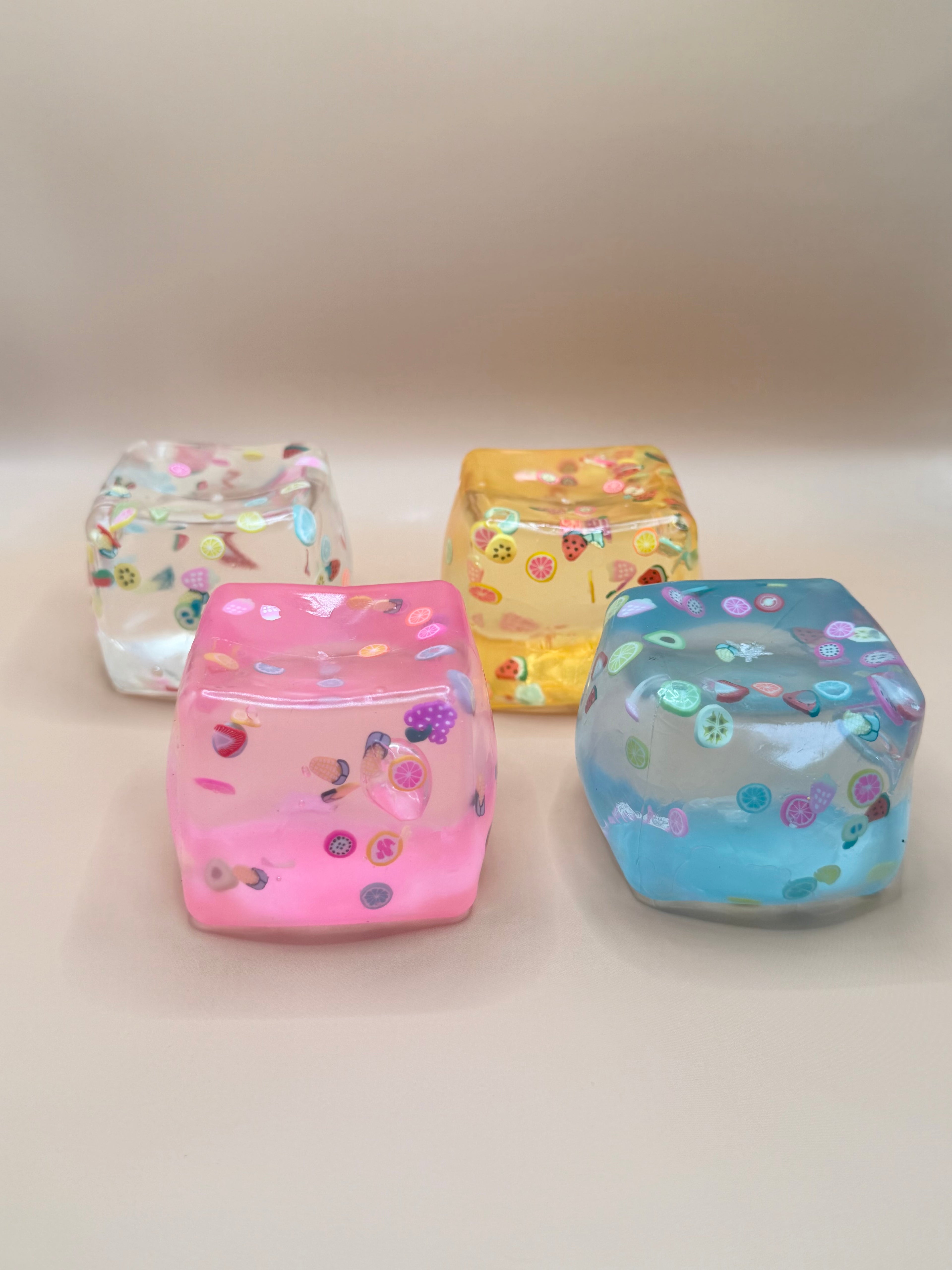 Fruit-Filled Sensory Squishy Cube