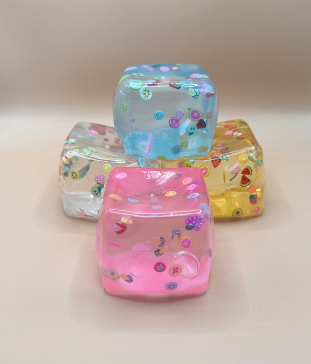 Fruit-Filled Sensory Squishy Cube