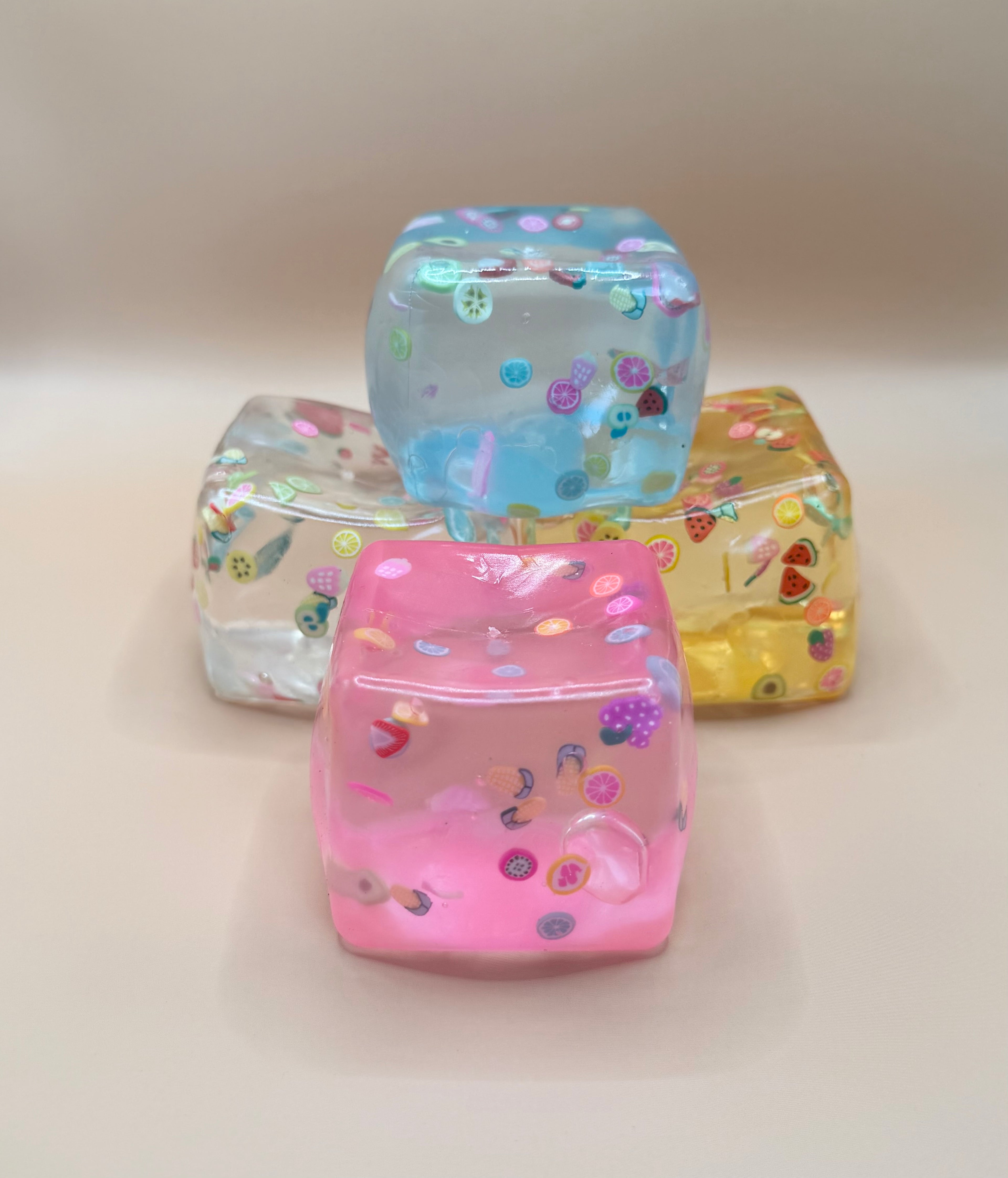 Fruit-Filled Sensory Squishy Cube