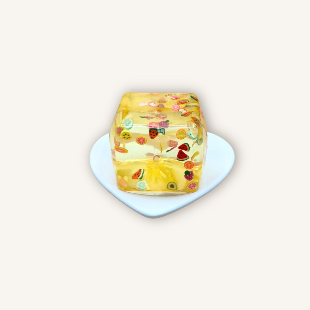 Fruit-Filled Sensory Squishy Cube
