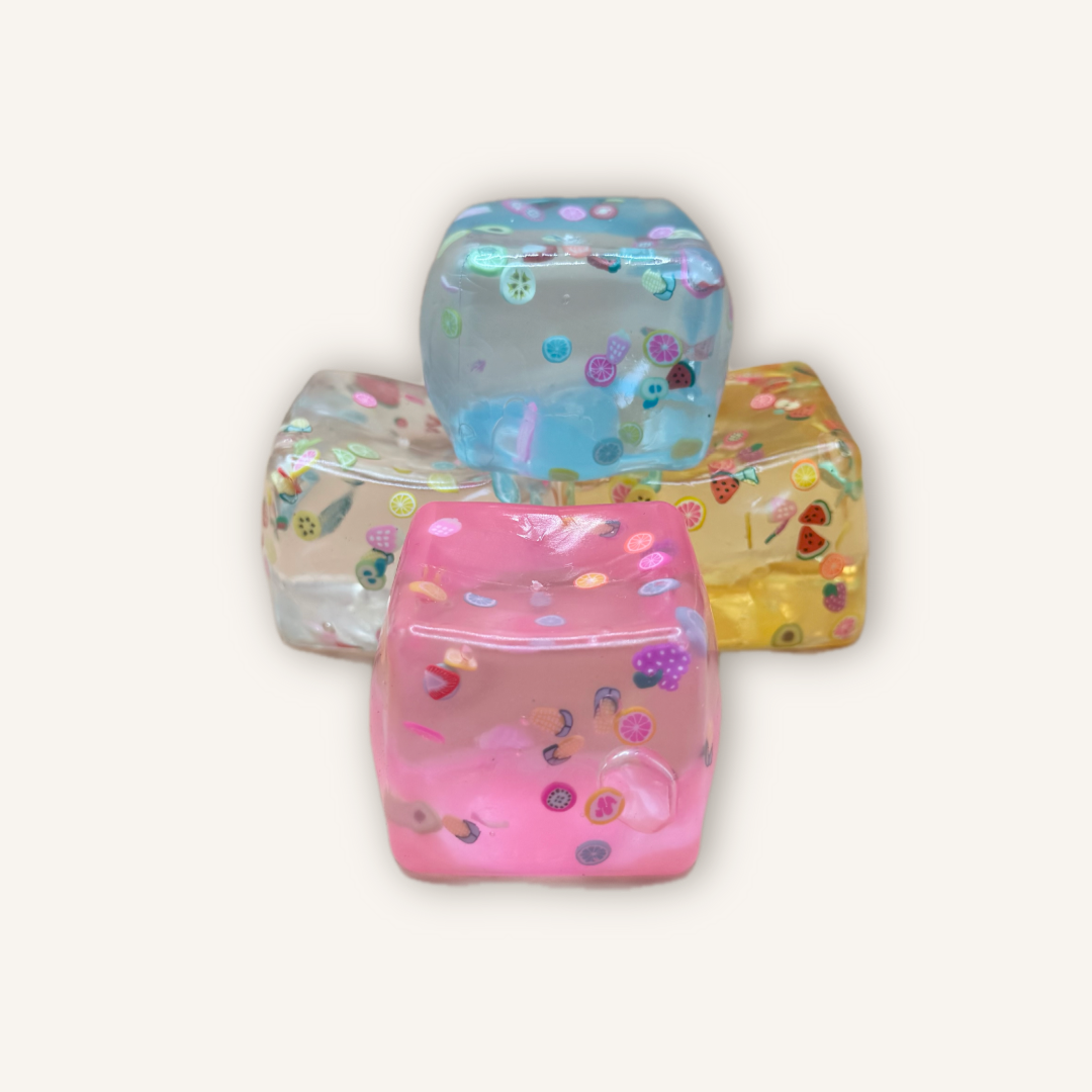 Fruit-Filled Sensory Squishy Cube