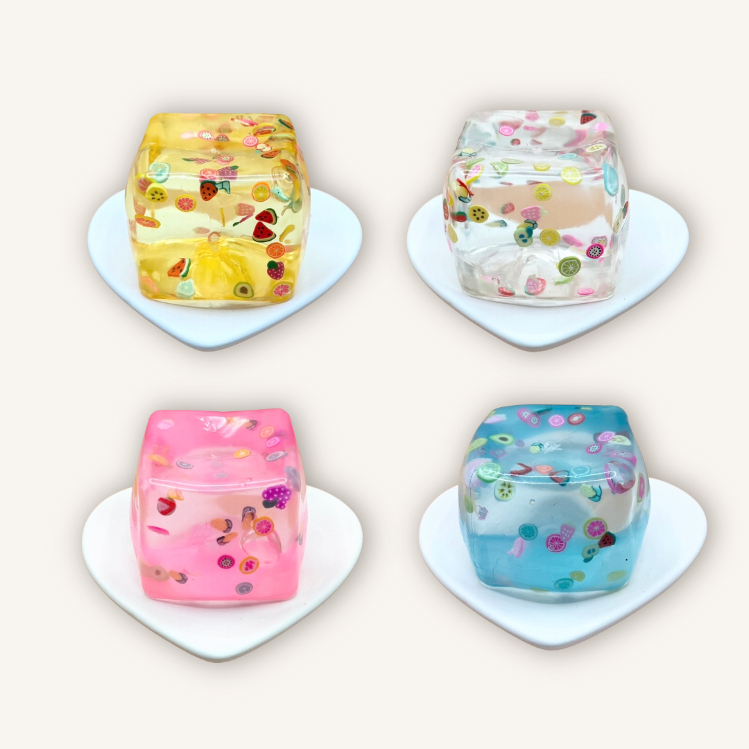Fruit-Filled Sensory Squishy Cube