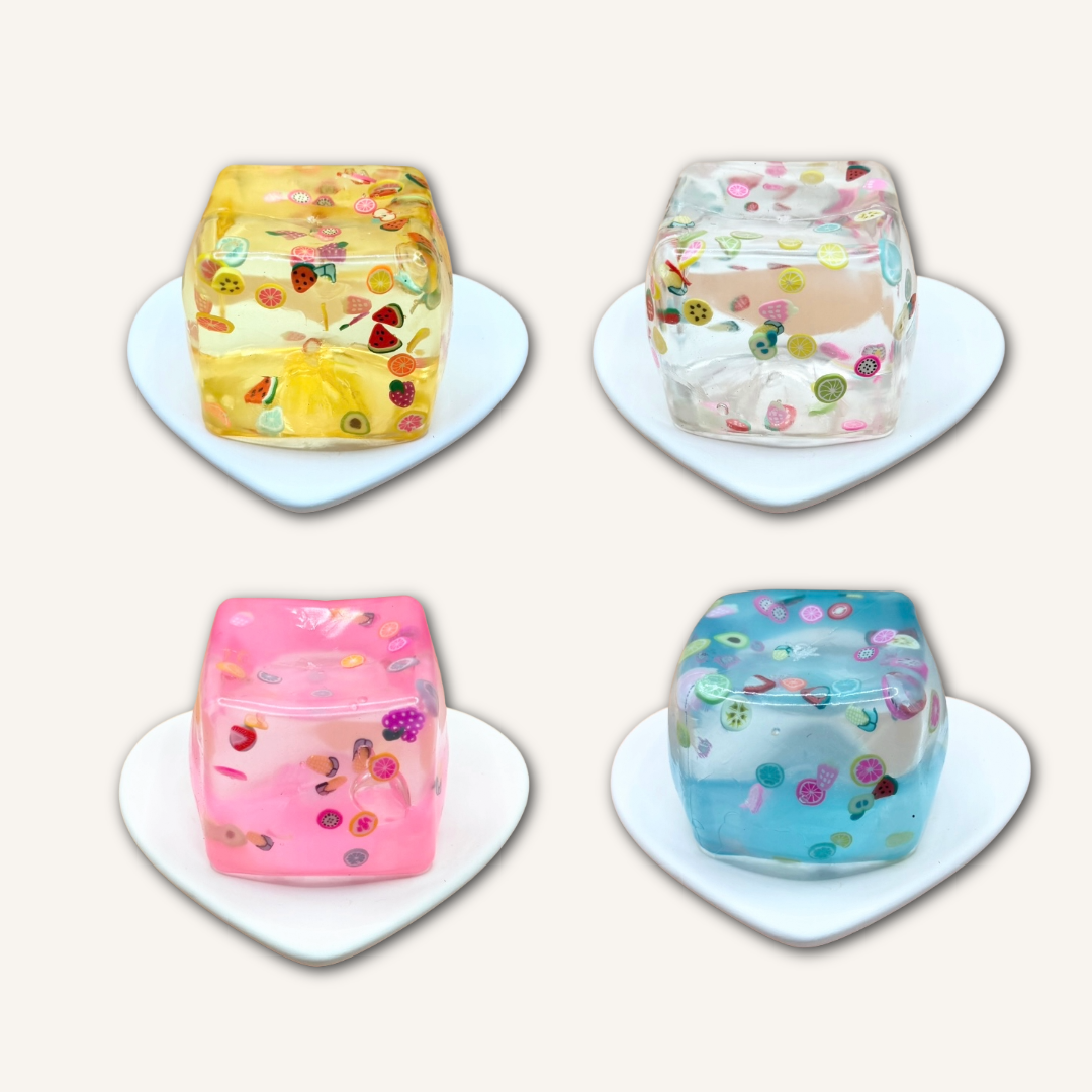 Fruit-Filled Sensory Squishy Cube