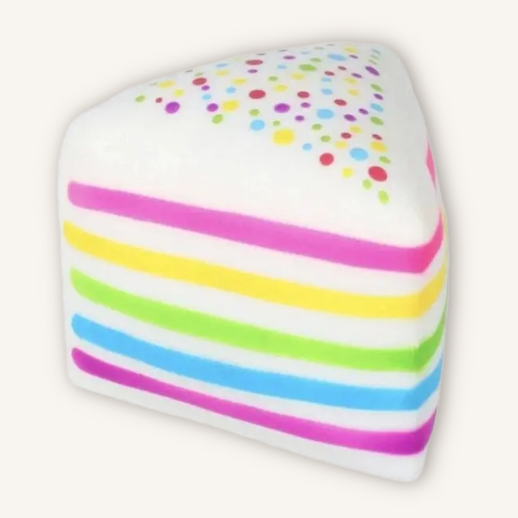 RMS SmushMart Giant Rainbow Cake Slice squishy sensory toy with colourful layered cake design