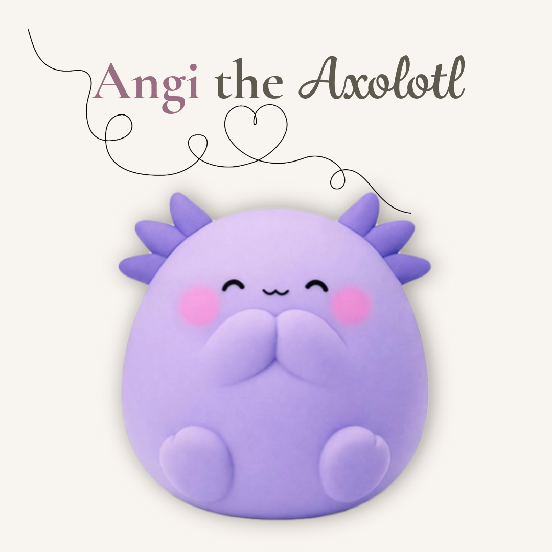 Top Trenz Butter Squishers Squishy Buns Angi the Axolotl character squishy toy with a buttery soft texture and slow, comforting squeeze.