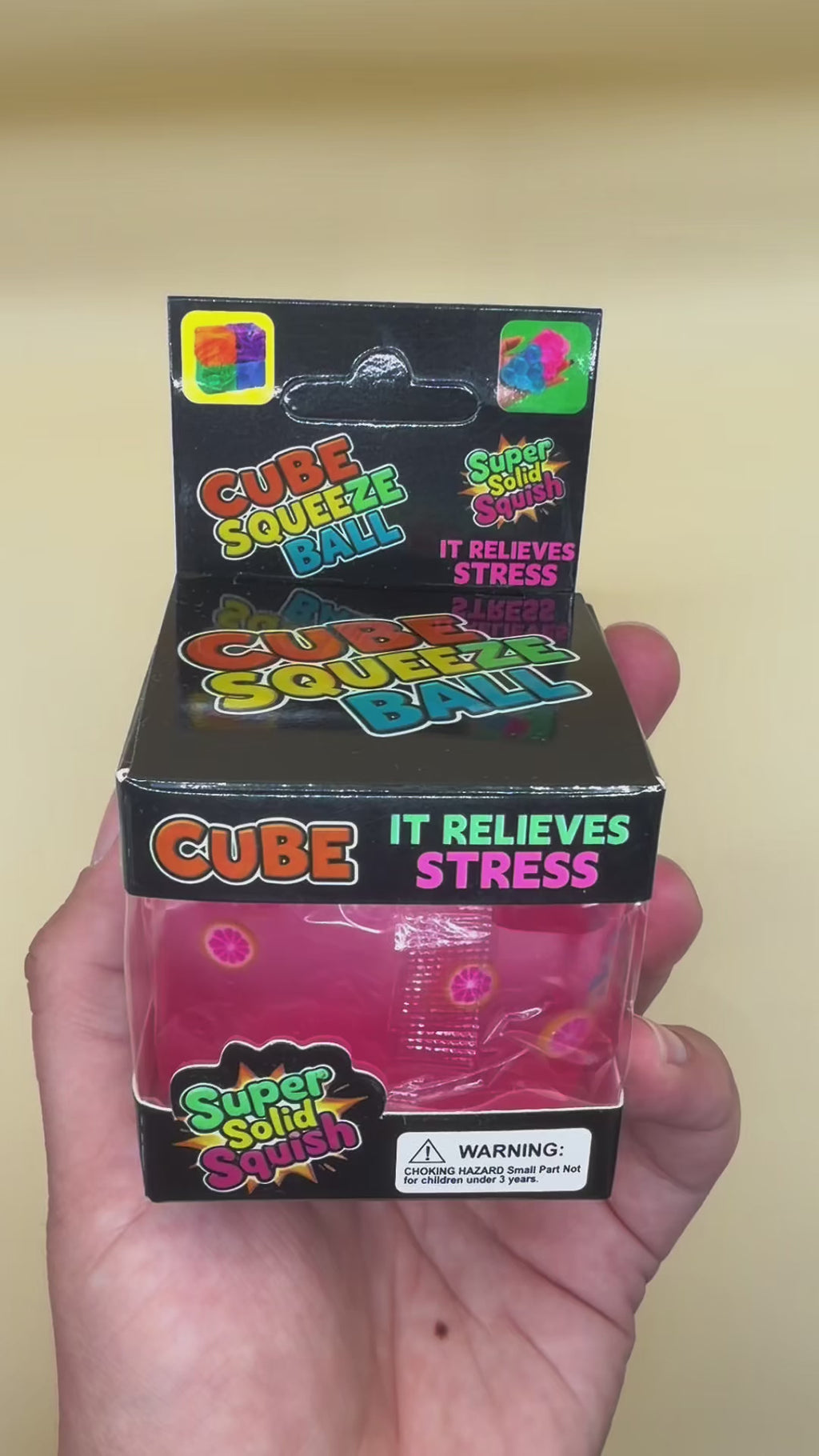Fruit-Filled Sensory Squishy Cube – Squeeze Fidget Toy